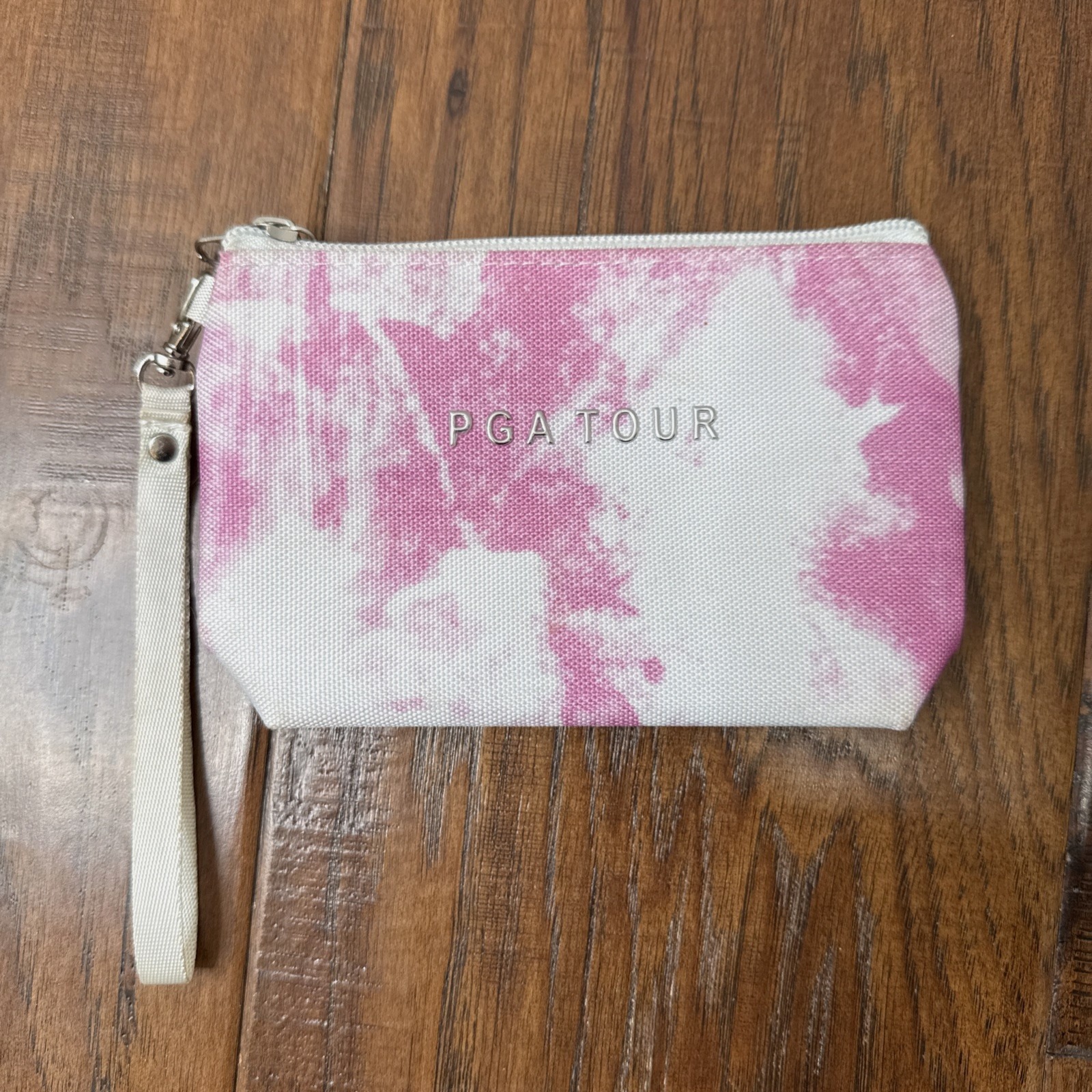 Pga Tour Zipper Pouch Wristlet Bag Women's Pink Small Valuables Wallet Golf Zip